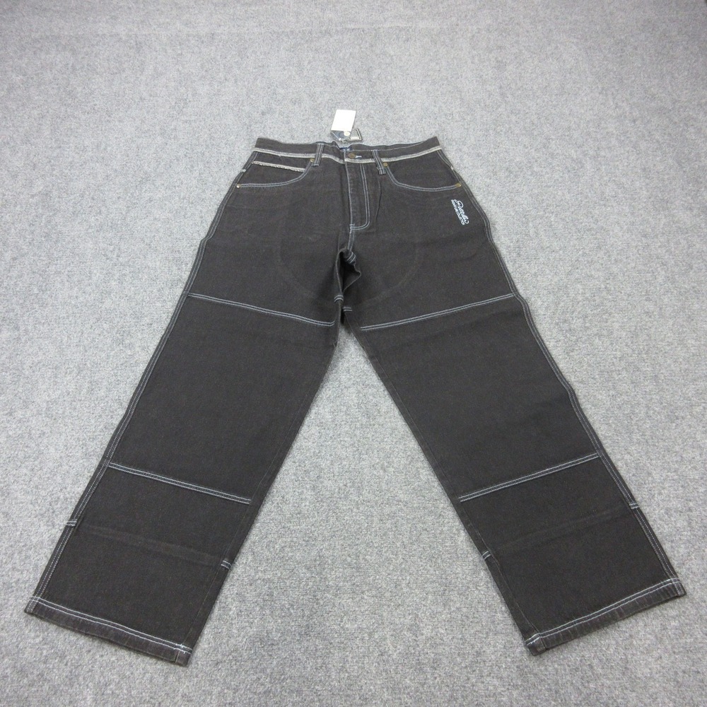 Vintage‎ P Miller Master P Jeans Mens 38x32 Black Relaxed Fit Straight Denim